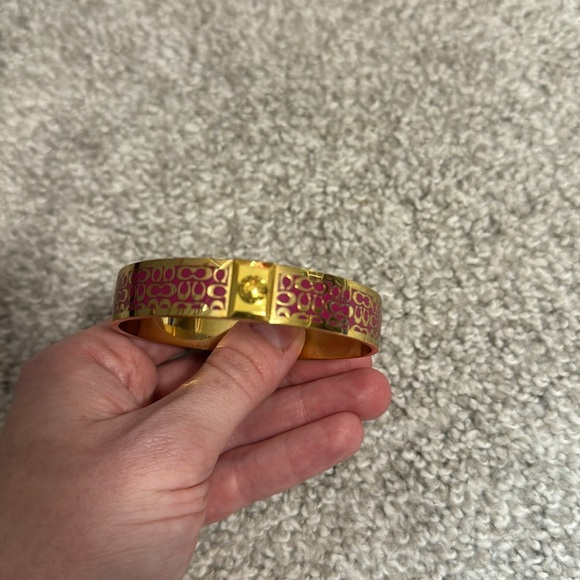 Coach Pink and Gold Metal Bangle Bracelet - Picture 5 of 5